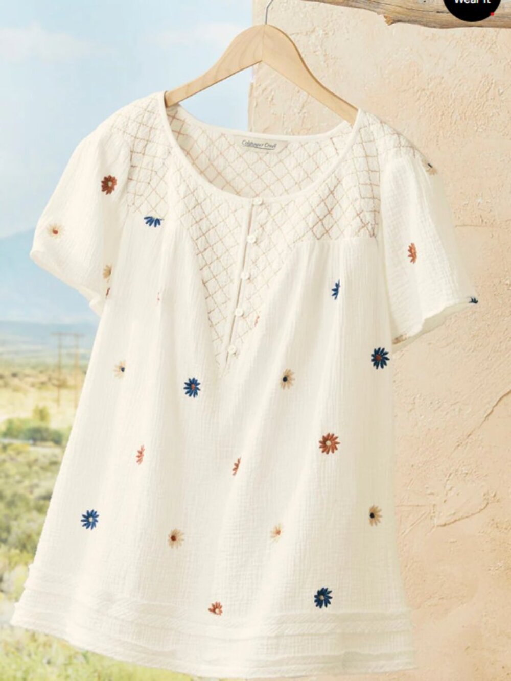 Coldwater Creek Marigold Gauze Top, Size 3X